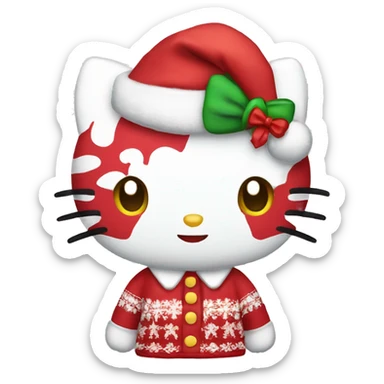 Hello kitty in Christmas clothes sticker
