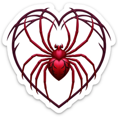 heart with gothic spider lilies sticker