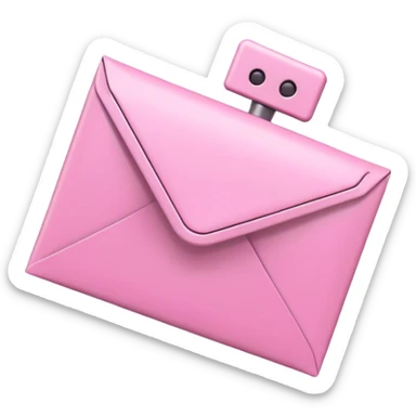 pink 3d robotic email envelope sticker