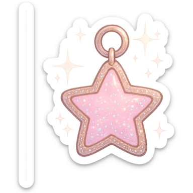 girly sparkling charm, star-shaped sticker