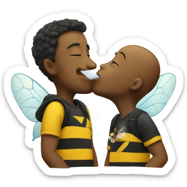 Blowing a bee kisses sticker
