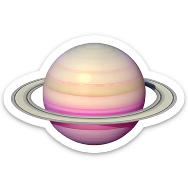Saturn in silver color rosa sticker