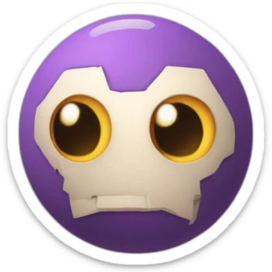 3d sphere with a cartoon Shulker skin texture with big beautiful eyes sticker