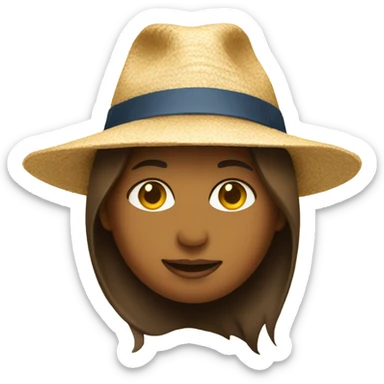 Kelley wearing a sun hat sticker