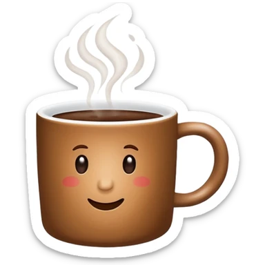 a steaming mug of coffee sticker