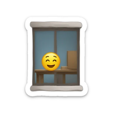 Work entering by a window sticker