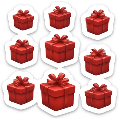 5 Red Christmas Gifts  sticker