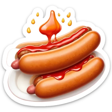 A sausage that squirts sauce from top sticker