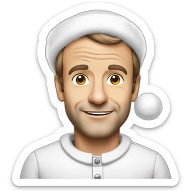 Emmanuel Macron in a Santa Claus disguise sticker