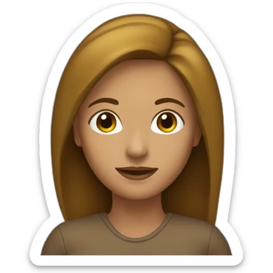 emoji mujer pelo color castaño, semilargo sticker