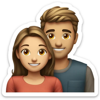 Guy super in love with girl sticker