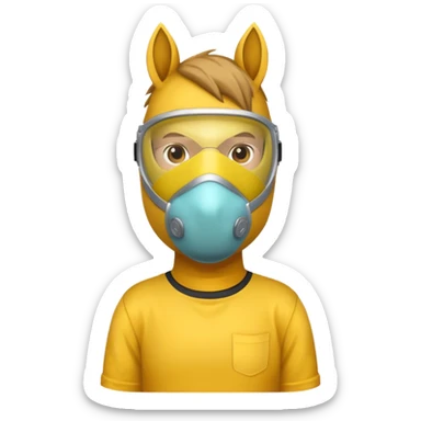 horse with yellow mask and shirt sticker