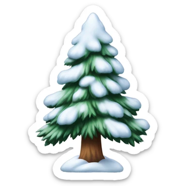 Pine tree with snow sticker