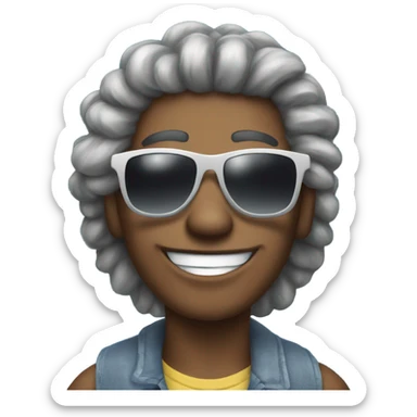 chill vibes with sunglasses and clouds sticker