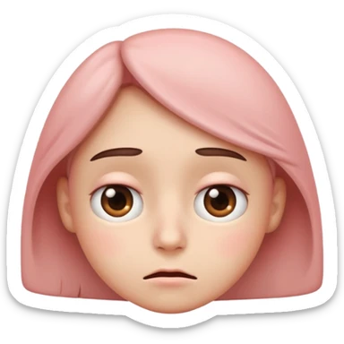 awkward face emoji, uncomfortable expression, subtle blush, eyes looking sideways, small frown sticker