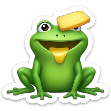 Grenouille qui mange une patate sticker