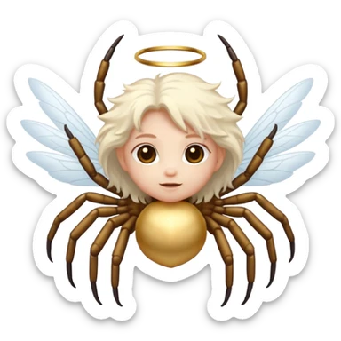 cute angel spider sticker