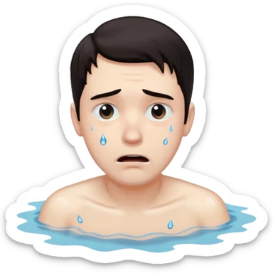man drowning sticker
