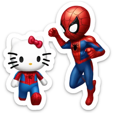 Spider-Man and hello kitty  sticker
