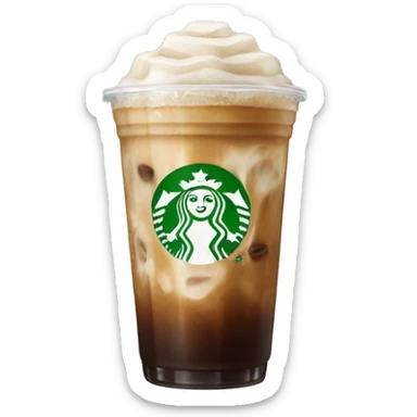 Starbuck ice coffee with ice cubes sticker