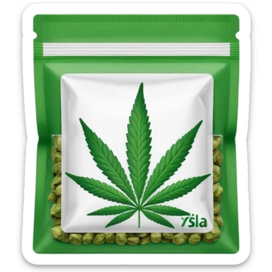 Weed pound baggie with the name Dolla Den and a logo  sticker