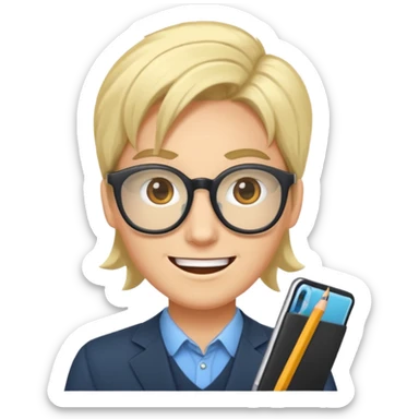 Crée-moi une image d'un passionné d'informatique, de type développeur d'applications Web sticker