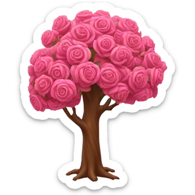 Pink tree made of roses  sticker