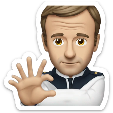 Emmanuel Macron avec un obéraient dans ces mains  sticker