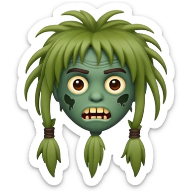 Faça um Memoji de zombi com cabelo loiro curto com franja sticker