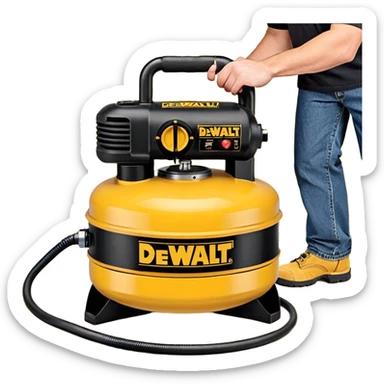 DEWALT DWFP55126 Heavy-Duty Pancake Compressor, Gas, 5 Gal. emoji style  sticker