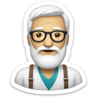 anciano con barba blanca y gafas sticker