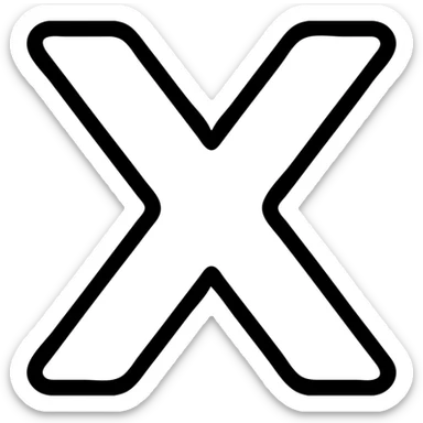 icon of the letter X, modern style, simple, no background sticker
