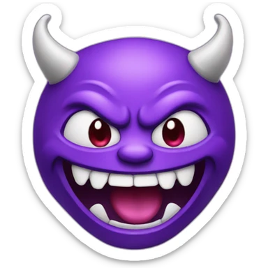purple demon emoji laughing sticker