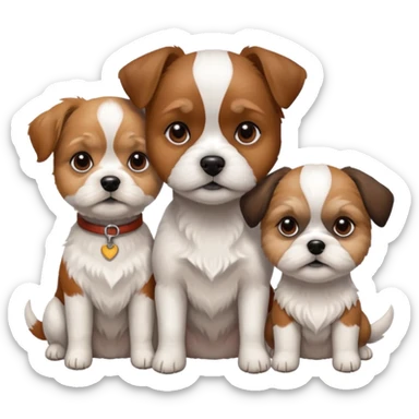 two dogs sitting next to each other: one jack rassel, one shizu sticker