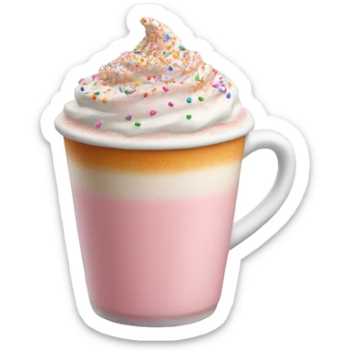 Light pink pumpkin latte with Multicolored Sprinkling sticker