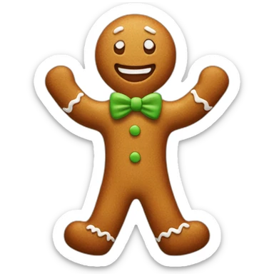 Gingerbread man waves his hand sticker