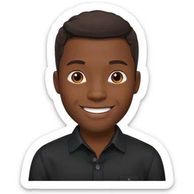 Handsome black man in a black button up shirt  sticker