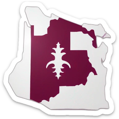 Qatar map and flag sticker