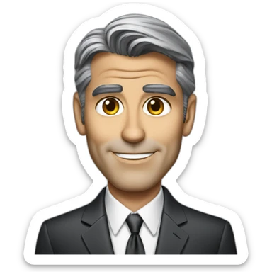 george clooney cartoon wearing suit sticker