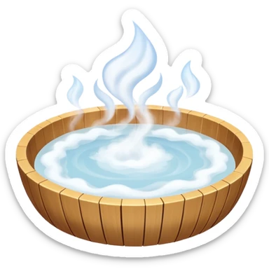 gentle wisps of white semi-transparent steam coming from a spa sticker