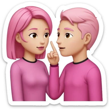 🗣️this but pink and two of the are talking to each other sticker