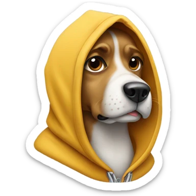 dog wearing hoodie sticker
