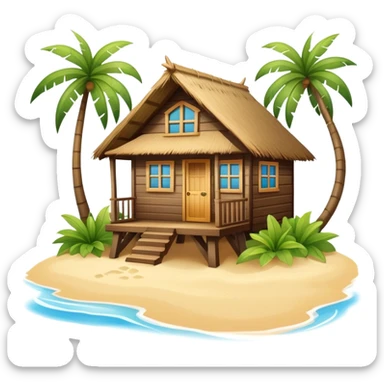 Small beach house in Hawaii  sticker