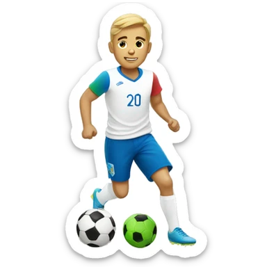 summer olympics soccer boy sticker