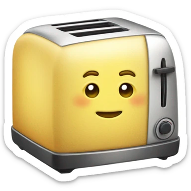 A toaster garnished with a lemon sticker