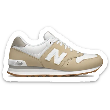 White and beige New Balance shoes sticker