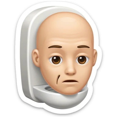 human head in a toilet or skibidi toilet sticker