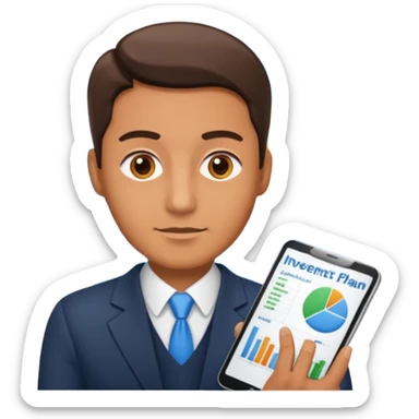customized investment plan with man sticker