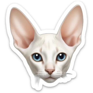 white siamese oriental shorthair cat with large ears sticker