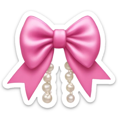 pink bow with pearls  sticker